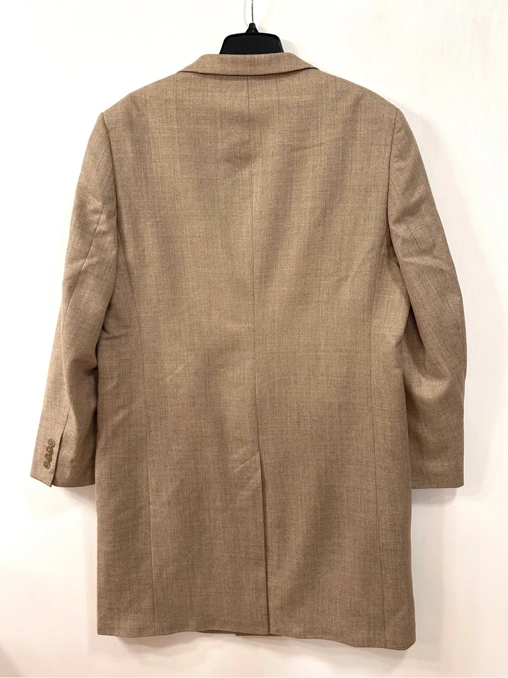 NWT Stafford Mens Sz XXL 100% Wool Oatmeal Beige Long Coat With Scarf $260